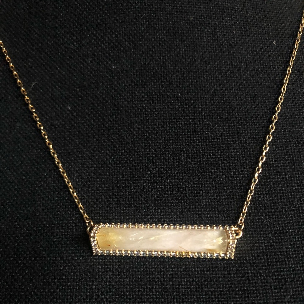 Henri Bendel Luxe Semi Precious Bar necklace